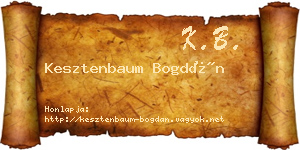 Kesztenbaum Bogdán névjegykártya